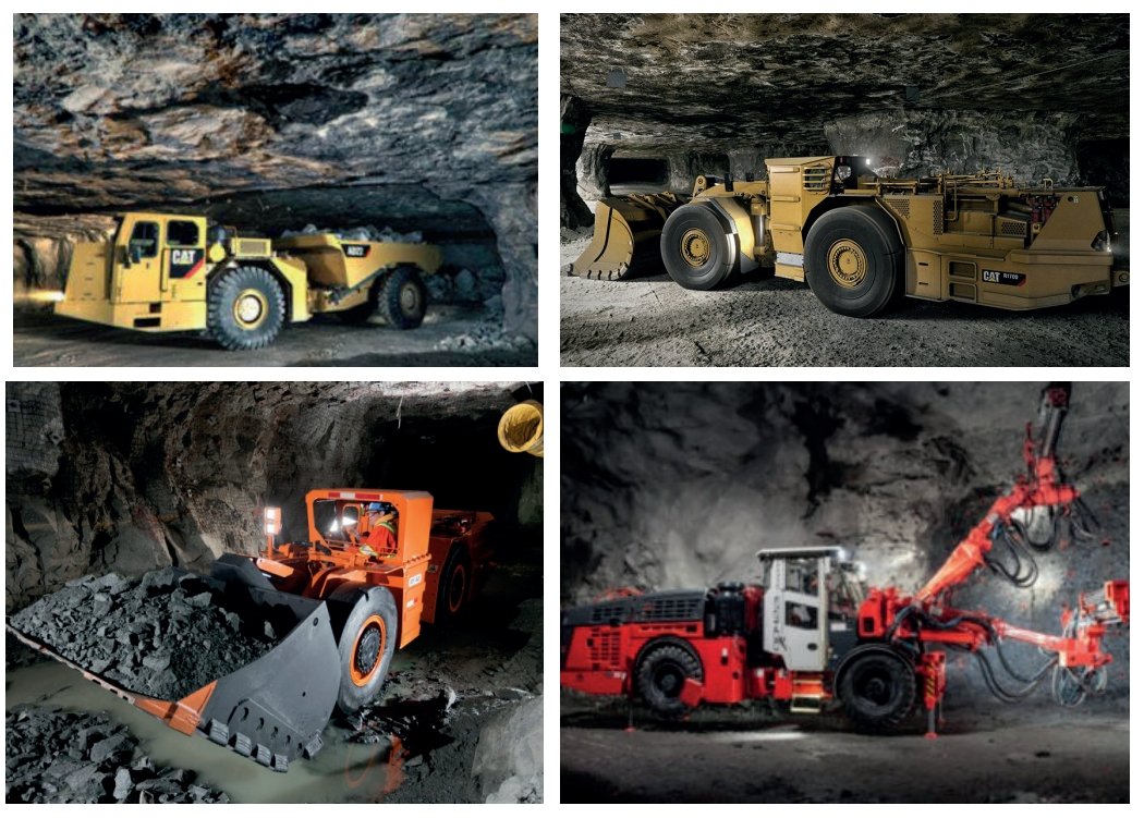 Underground mining machinery used on Zambian mine sites