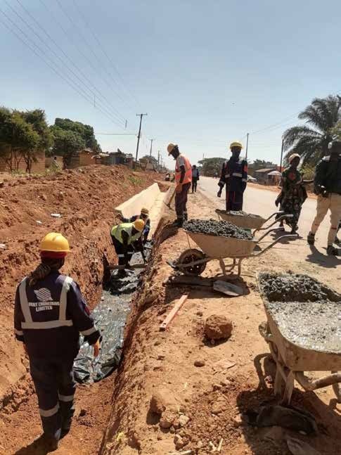 Orbit Engineering Limited crew carrying out road and drainage works in Zambia